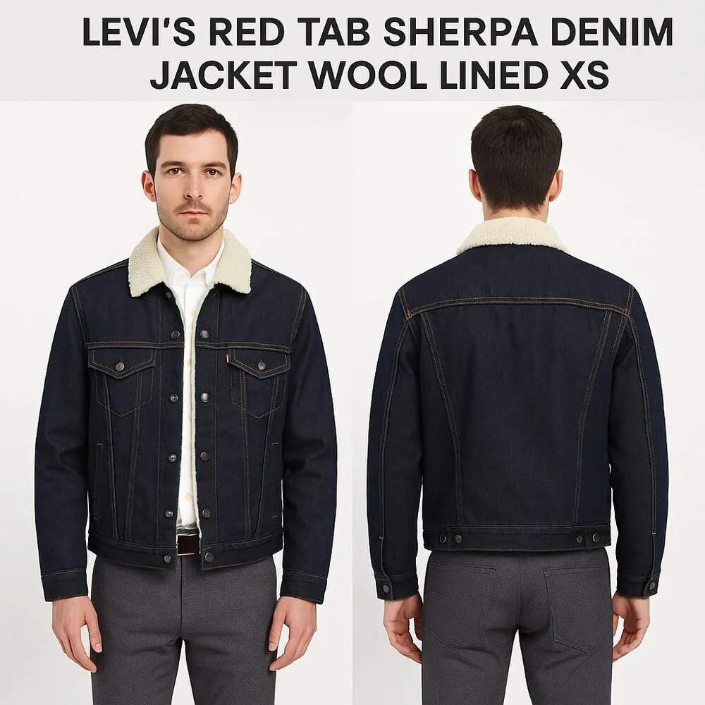 Levi’s Red Tab Sherpa Denim Jacket Wool Lined XS